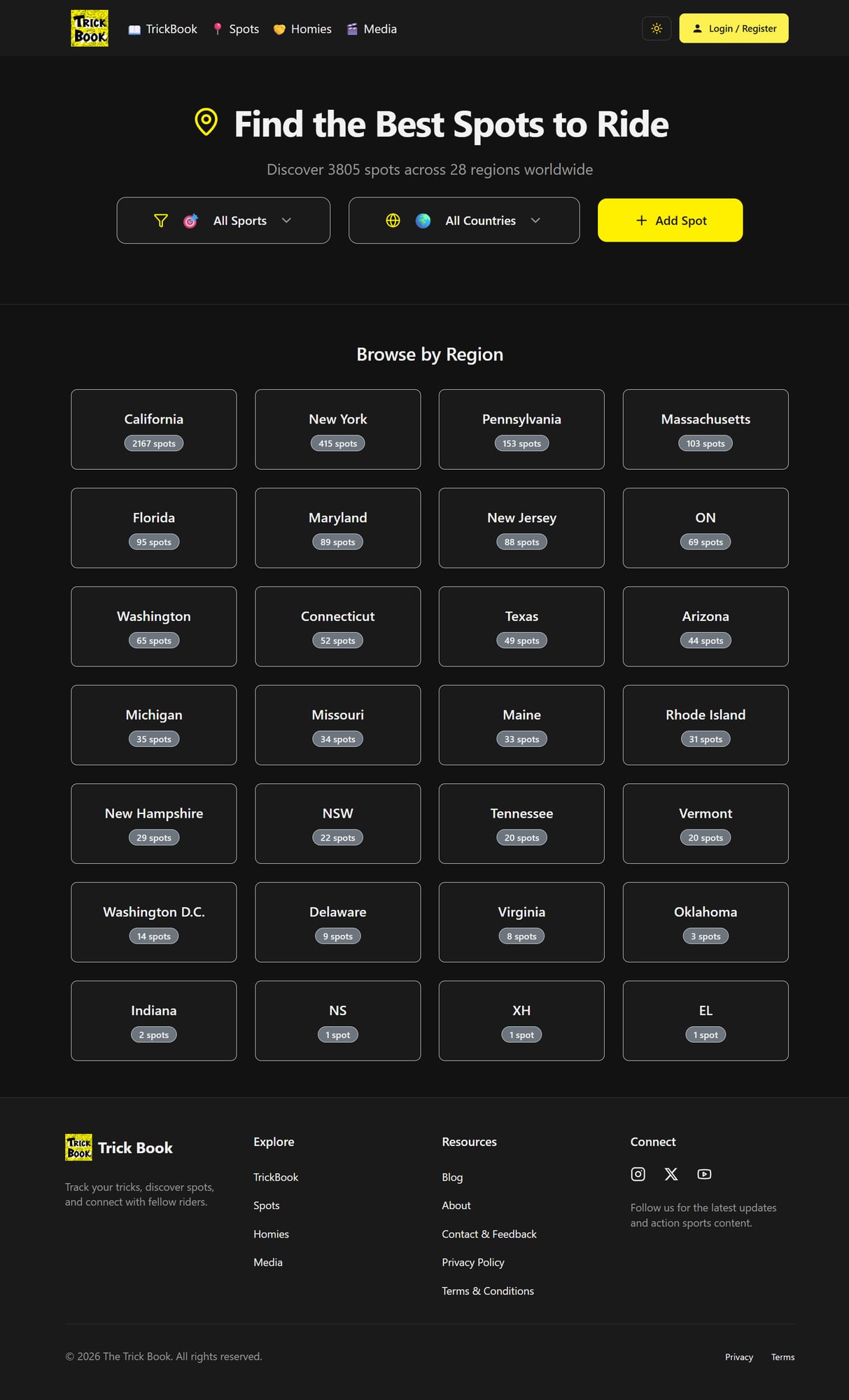 Browse Spots by Region