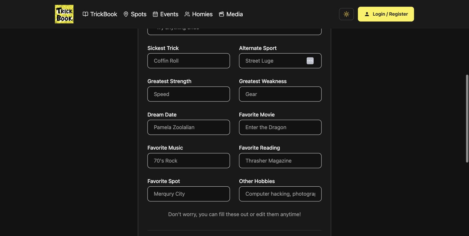 Signup step 4 — rider profile form